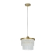 Pamela 1-Light Luxury Frosted Glass Hanging Chandelier Small Gold