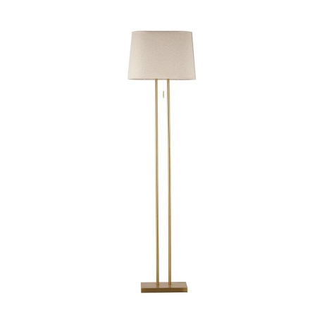 Berville Stylish Metal Base Fabric Shade Standing Floor Light Lamp Ivory/Brass
