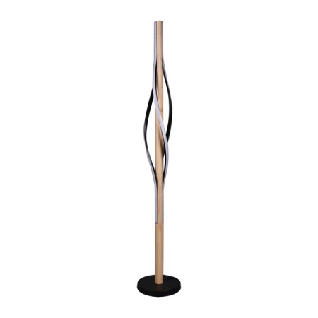 Randy Sleek Curvy LED Standing Floor Light Lamp Black/Wood
