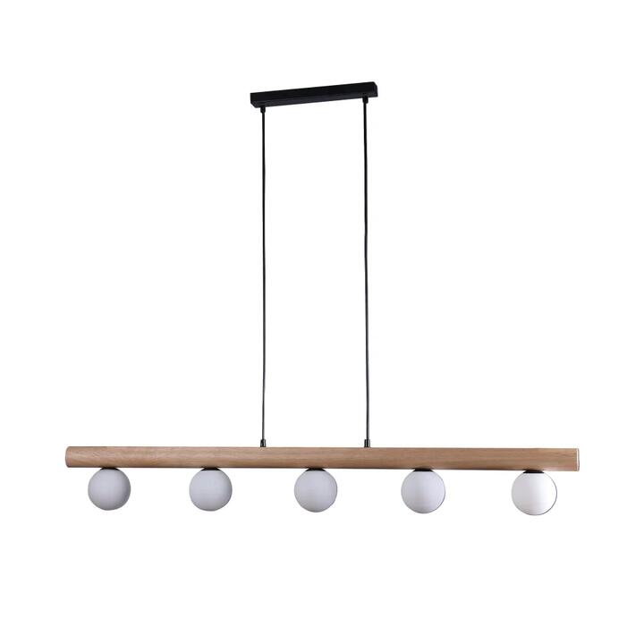 Randy Wood Grain Finish Hanging Pendant Light Lamp Black/Wood