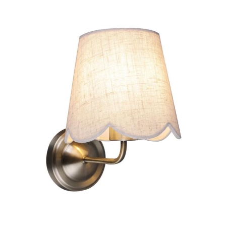 Pilon Classic Fabric Shade Wall Light Lamp Linen/Antique Brass