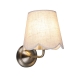 Pilon Classic Fabric Shade Wall Light Lamp Linen/Antique Brass