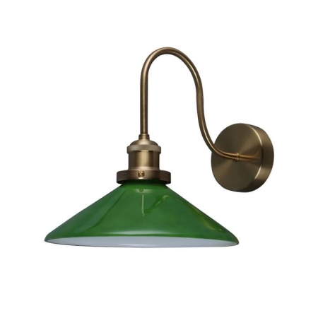 Famelis Vintage Mid Cenruty Glass Wall Light Lamp Green/Brass