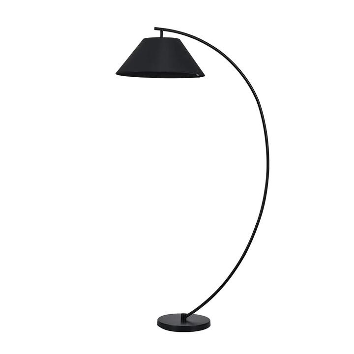 Leight Arched Modern Fabric Shade Standing Floor Light Lamp Black