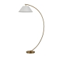 Leight Arched Modern Fabric Shade Standing Floor Light Lamp Brass