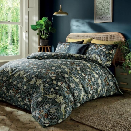 William Morris Strawberry Thief Quilt Cover Set-Queen