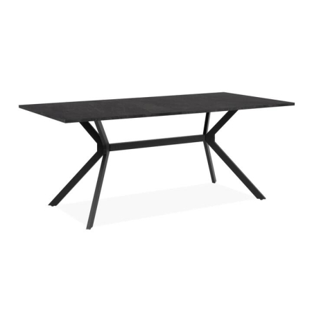 Design Square Kays Modern Rectangular Kitchen Dining Table 180cm Metal Frame Grey/Black