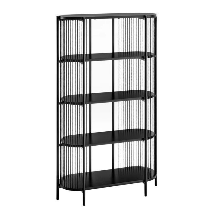 Design Square Connell Modern 5-Tier Bookcase Display Shelves Organiser Black