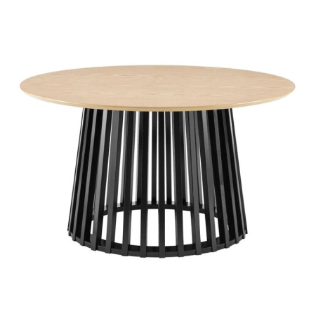 Design Square Calandra Classic Round Tea Coffee Table 90cm Black/Oak