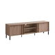 Design Square Gaea Lowline TV Stand Entertainment Unit W/ 2-Doors 2-Shelves Oak