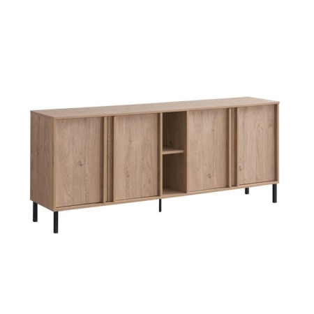 Design Square Gaea Sideboar Buffet Unit Storage Cabinet 4-Doors 2-Shelves Oak