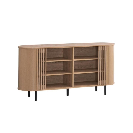 Design Square Kassy Sideboard Buffet Unit Storage W/ 2x3 Shelves Oak