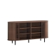 Design Square Kassy Sideboard Buffet Unit Storage W/ 2x3 Shelves Walnunt