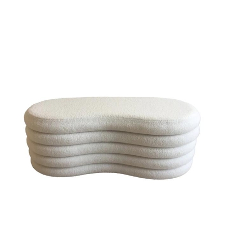 Maestro Furniture Finian Modern Stylish Boucle Fabric Storage Ottoman Bench Foot Rest White
