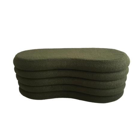Maestro Furniture Finian Modern Stylish Boucle Fabric Storage Ottoman Bench Foot Rest Green