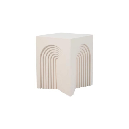 Maestro Furniture Laurance Modern Stylish Squre End Lamp Side Table Cream