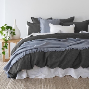 Bambury Melville Quilt Cover Set Charcoal-King