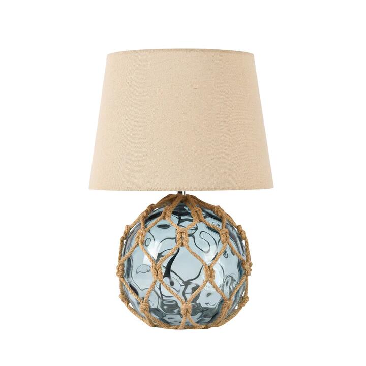 Clement Rope Wrapped Base Desk Table Light Lamp Blue