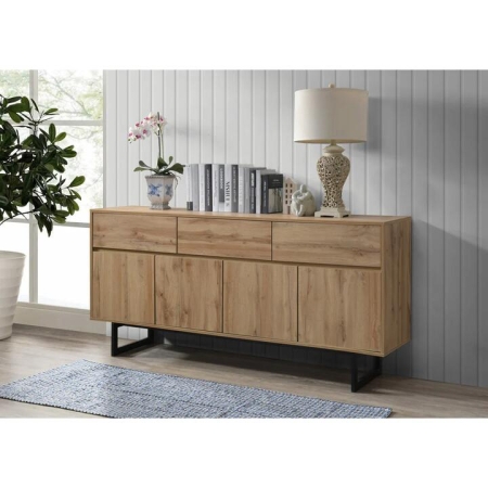 Logen Multi-Purpose Buffet Unit Sideboard Storage Cabinet Wotan Oak/Black