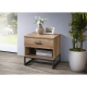 Logen Open Shelf Nightstand Bedside Table 1-Drawer Wotan Oak/Black