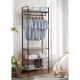 Nadine Garment Clothes Rack Rail 3-Tier Shelves Organiser Wotan Oak/Black