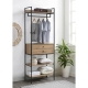 Nadine Wardrobe Garment Clothes Rack 2-Drawers 2-Shelves Organiser Wotan Oak/Black