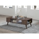 Osber Wooden Rectangular Open Shelves Tea Coffee Table Columbia Walnut