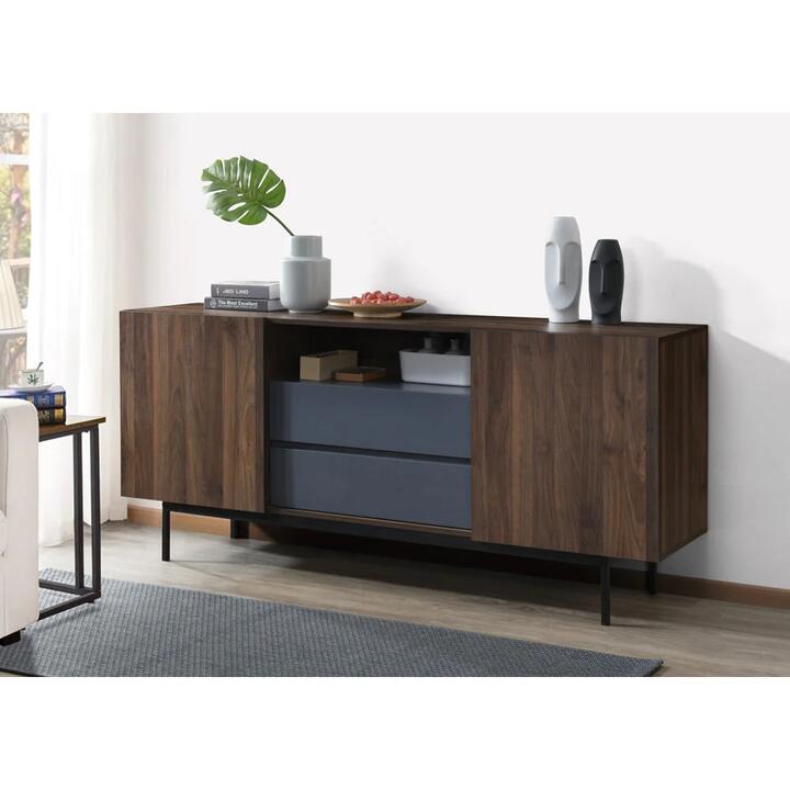 Dione Multi-Purpose Buffet Unit Sideboard Storage Cabinet Columbia Dark Grey