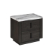 Davika Marble Look Nightstand Bedside Table 2-Drawers Black/White