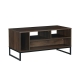 Cinzia Wooden Rectangular Tea Coffee Table Storage Shelves Columbia Walnut/Black