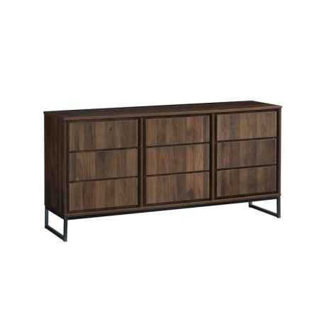 Cinzia Wooden Multi-Purposes Buffet Unit Sideboard Storage Cabinet Columbia Walnut/Black