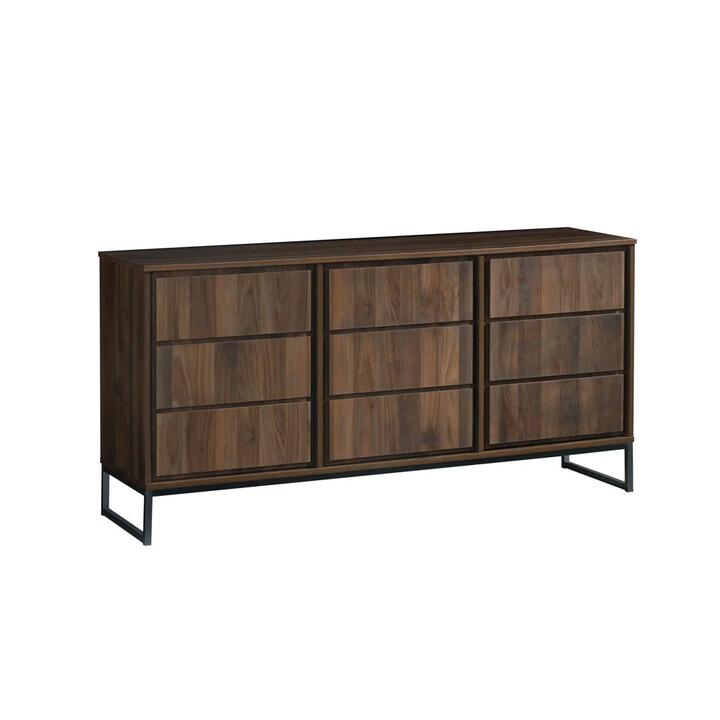 Cinzia Wooden Multi-Purposes Buffet Unit Sideboard Storage Cabinet Columbia Walnut/Black