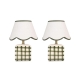 Set Of 2 Amos Ceramic Base Fabric Shade Table Light Lamp Green