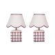 Set Of 2 Amos Ceramic Base Fabric Shade Table Light Lamp  Purple