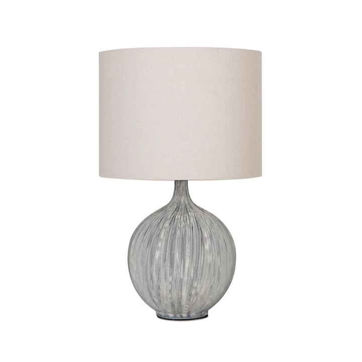 Galvin Ceramic Base Fabric Shade Desk Table Light Lamp Blue/Linen