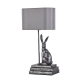 Rabbit Regal Shape Fabric Shade Desk Table Light Lamp Silver