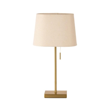 Berville Stylish Metal Base Fabric Shade Desk Table Light Lamp Ivory/Brass
