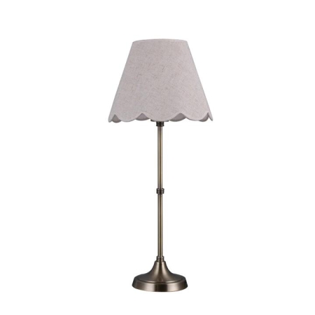 Pilon Classic Fabric Shade Desk Table Light Lamp Linen/Antique Brass