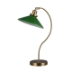 Famelis Vintage Mid Cenruty Glass Desk Table Light Lamp Green/Brass