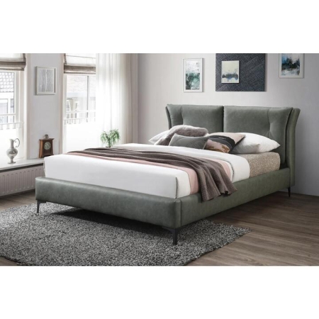 Lazar PU Leather Queen Size Bed Frame Cushion Headboard Light Green