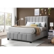 Vida Fabric Gas Lift Storage Bed Frame Queen Size Stone