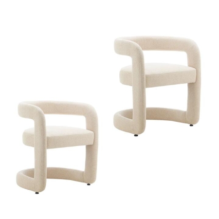 Maestro Furniture Set Of 2 Jagger Fabric Kitchen Dining ArmChair Beige