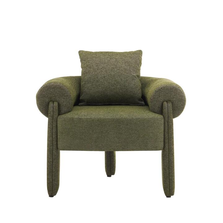 Maestro Furniture Cordelia Modern Textured Fabric Lounge Accent Relaxing ArmChair Green