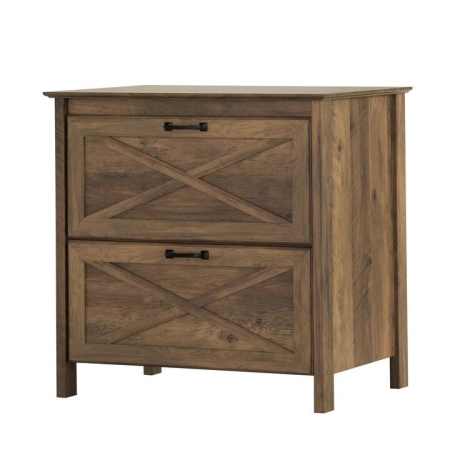 Maestro Furniture Axel 2-Drawers Office Storage Filing Cabinet Rustic Oak