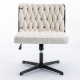 Maestro Furniture Koda Teddy Fabric Vanity Swivel Home Office Task Working Computer Chair Cream