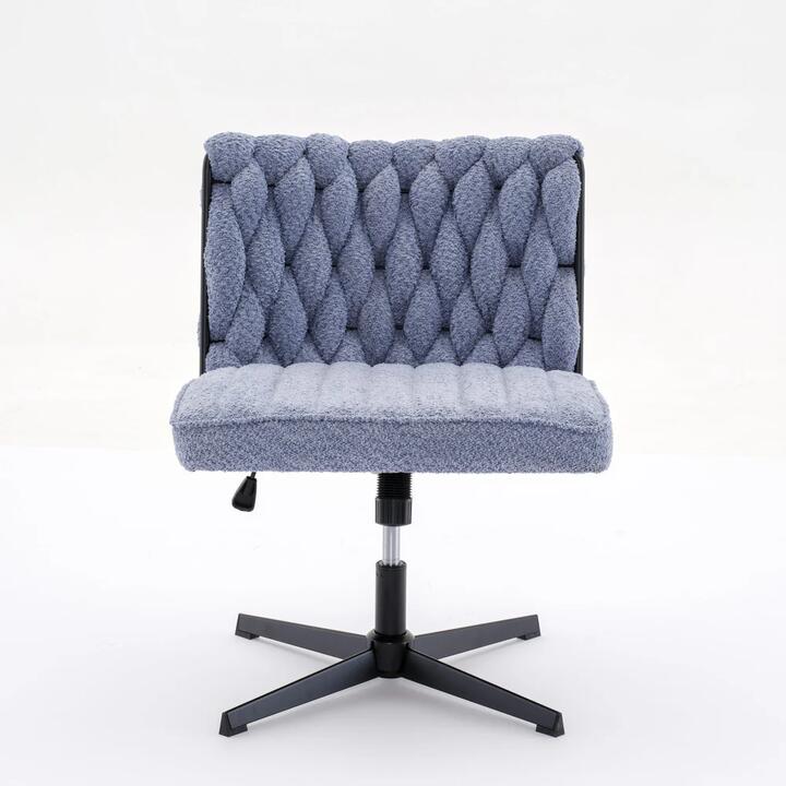 Maestro Furniture Koda Teddy Fabric Vanity Swivel Home Office Task Working Computer Chair Navy Blue