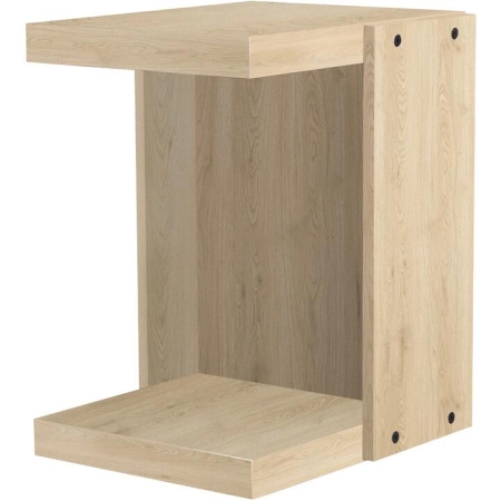 Design Square Wooden Modern End Lamp Side Table Natural Oak