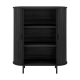 Design Square Galene 3-Tier Tall Bookcase Display Shelves Cabinet 2-Doors Slat Black