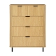 Design Square Galene Tallboy Chest Of 5-Drawers Storage Cabinet Slat Oak