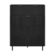 Design Square Galene Tallboy Chest Of 5-Drawers Storage Cabinet Slat Black